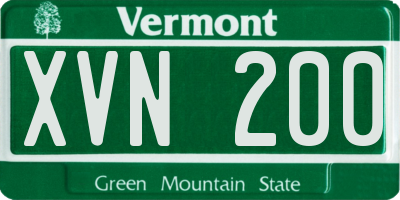 VT license plate XVN200