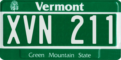 VT license plate XVN211