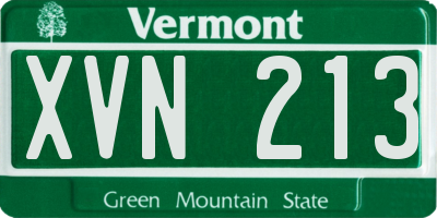 VT license plate XVN213
