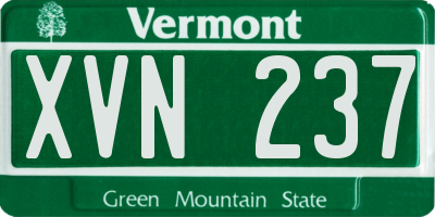 VT license plate XVN237