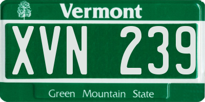 VT license plate XVN239
