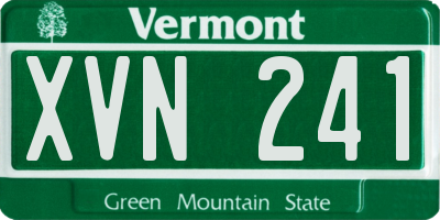 VT license plate XVN241