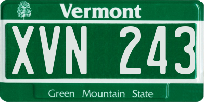 VT license plate XVN243