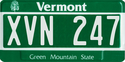 VT license plate XVN247