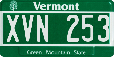 VT license plate XVN253