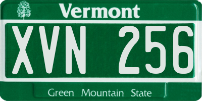 VT license plate XVN256