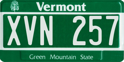 VT license plate XVN257