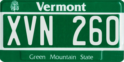 VT license plate XVN260