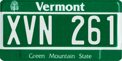 VT license plate XVN261