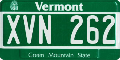 VT license plate XVN262