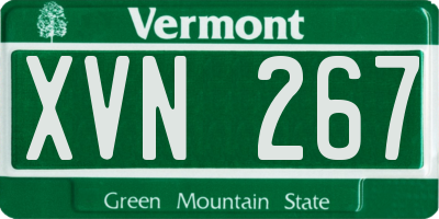 VT license plate XVN267