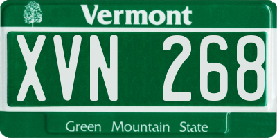 VT license plate XVN268