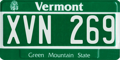 VT license plate XVN269
