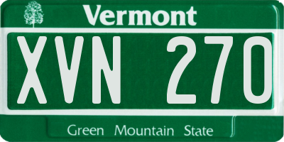 VT license plate XVN270