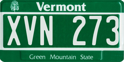 VT license plate XVN273
