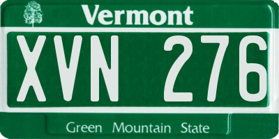 VT license plate XVN276