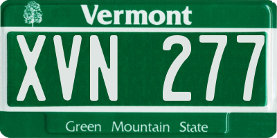 VT license plate XVN277