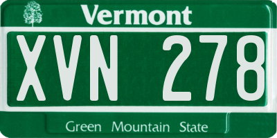 VT license plate XVN278