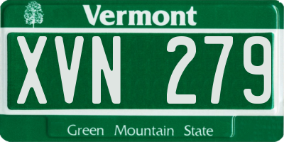 VT license plate XVN279