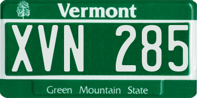 VT license plate XVN285