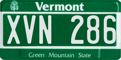 VT license plate XVN286
