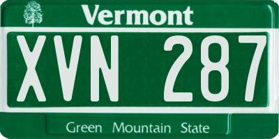 VT license plate XVN287