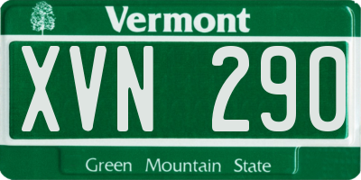 VT license plate XVN290