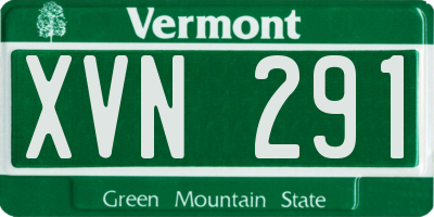 VT license plate XVN291