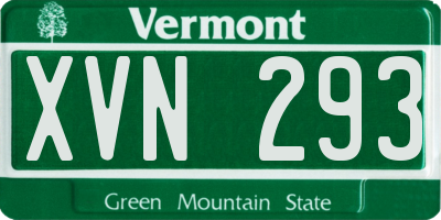 VT license plate XVN293