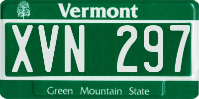 VT license plate XVN297