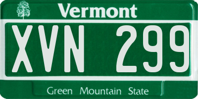 VT license plate XVN299