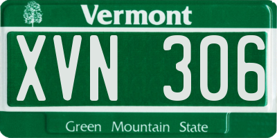 VT license plate XVN306