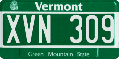 VT license plate XVN309