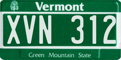 VT license plate XVN312