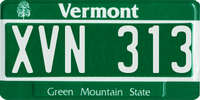 VT license plate XVN313