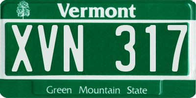 VT license plate XVN317