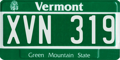 VT license plate XVN319