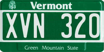VT license plate XVN320