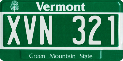 VT license plate XVN321