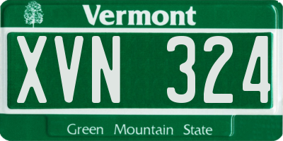 VT license plate XVN324
