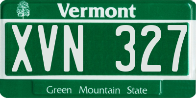 VT license plate XVN327