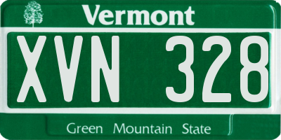 VT license plate XVN328