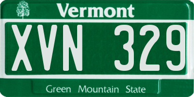VT license plate XVN329