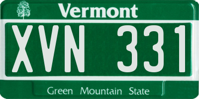 VT license plate XVN331