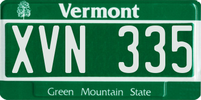 VT license plate XVN335