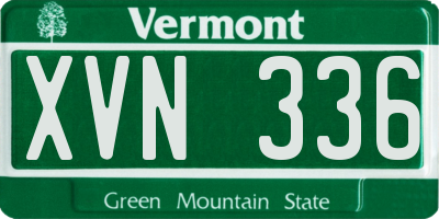 VT license plate XVN336