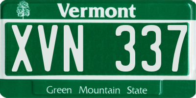 VT license plate XVN337