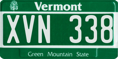 VT license plate XVN338