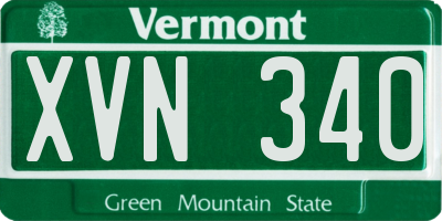 VT license plate XVN340