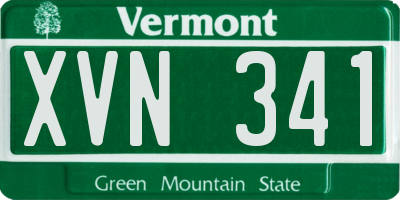 VT license plate XVN341
